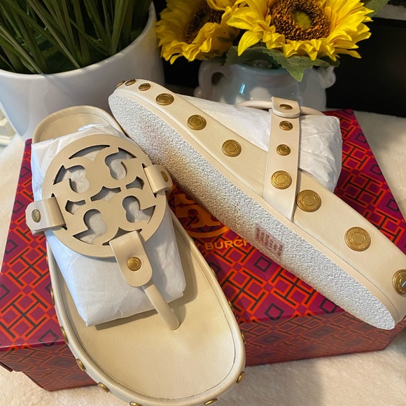 Tory Burch Miller Cloud Coin Thing Sandals - Picture 3 of 9